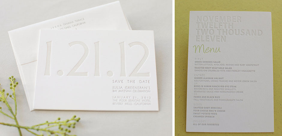 Light green and grey Bat Mitzvah invitation